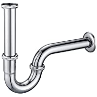 Lonheo Sifón Desagüe Diseño-U Antiolor Sifón de Lavabo Baño de Latón Cromado Longitud Ajustabl Sifón de Tubo Universal…